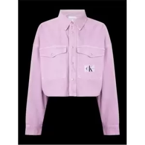 Calvin Klein Jeans Extrem Oversize Crop Denim Shirt - Purple