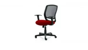 Mave Task Operator Chair Black Mesh With Arms Bespoke Colour Seat Post Box Red