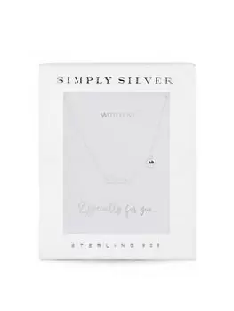 Simply Silver Sterling Silver Mini Love Necklace, Silver, Women