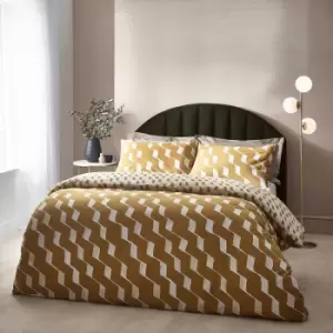 Zabine Abstract Cotton Rich Reversible Duvet Cover Set Honey, Honey / King