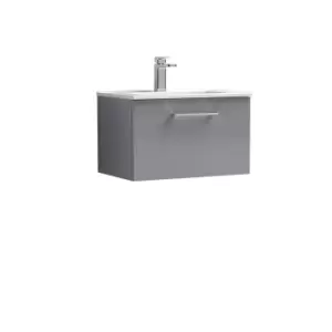 Nuie Arno 600mm Wall Hung 1 Drawer Vanity & Basin 2 Cloud Grey