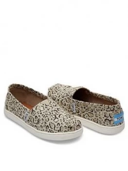 Toms Girls Alpargata Leopard Canvas Shoe - Leopard