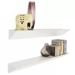 Techstyle Wedge Wall Mounted 3ft / 90Cm Floating Chunky Shelves Pack Of 2 White