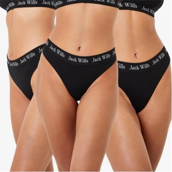 Jack Wills Deptford Multipack Thong 3 Pack - Black