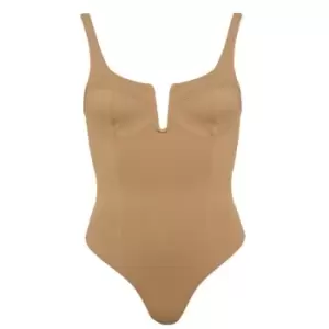 GOOD AMERICAN Scuba U Ring Corset Bodysuit - Brown