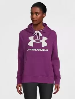 Under Armour Rival Fleece Logo Hoodie - Purple, Purple Size M Women