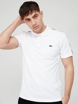 Lacoste Taping Logo Polo Shirt - White Size XL Men