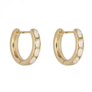 Seed Pearl Hoop Yellow Gold Earrings GE2422W