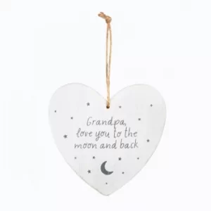 Sass & Belle Grandpa Love You to the Moon and Back Heart Plaque