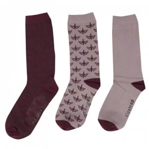 Firetrap 3 Pack Formal Socks Ladies - Shadow/Wine