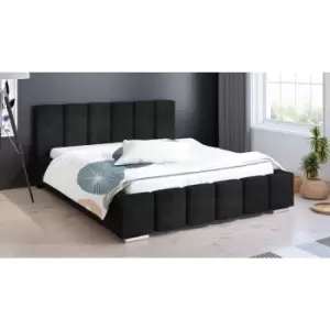 Lemela Bed Small Double Plush Velvet Black