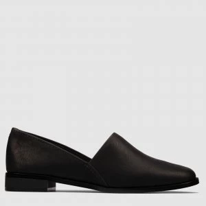 Clarks Womens Pure Easy Leather Flats - Black - UK 7