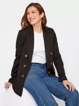 Long Tall Sally Black Double Breasted Blazer, Black, Size 10, Women