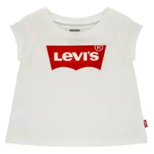 Levis BATWING TEE Girls Childrens T shirt in White. Sizes available:6 months,12 mois