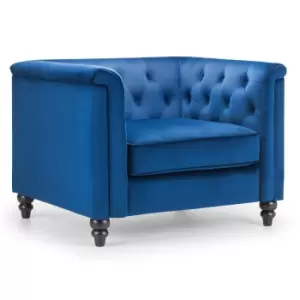 Julian Bowen Sandringham Chair Blue Velvet