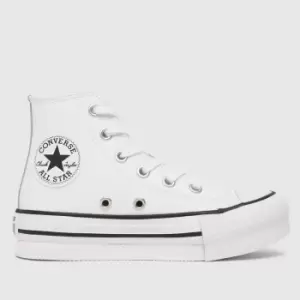 Converse White All Star Eva Lift Hi Junior Trainers