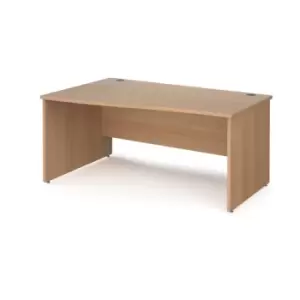 Office Desk Left Hand Wave Desk 1600mm Beech Top And Panel End Leg Maestro 25