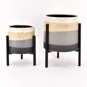 HESTIA Set of 2 Contemporary Ceramic Planters