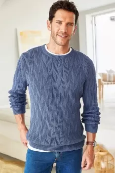 Textured Knit Crew Neck Jumper