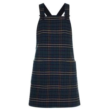 Jack Wills Lilby Dungaree Mini Dress - Black Check