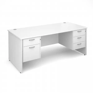 Maestro 25 PL Straight Desk With 2 and 3 Drawer Pedestals 1800mm - whi