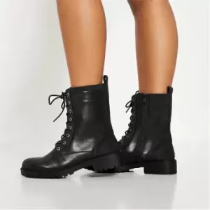 I Saw It First Basic Lace Up Boots - Black