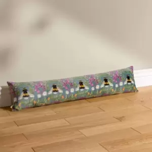 Wylder Nature House Of Bloom Zinnia Bee Polyester Filled Draught Excluder Blue