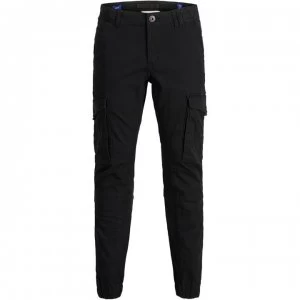 Jack and Jones Paul Flake Slim Stretch Cuffed Cargo Pants - Black