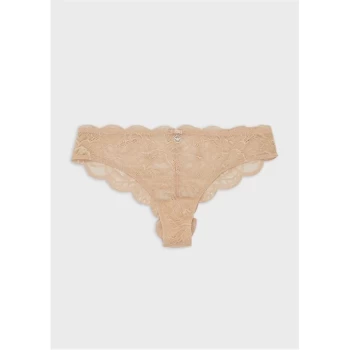 Emporio Armani Lace Brazilian Briefs Nude Size L Women