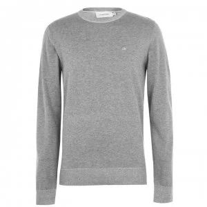 Calvin Klein Cotton Crew Neck Jumper - Mid Grey Htr