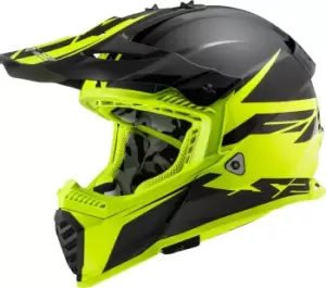 LS2 MX437 Fast Evo Roar Motocross Helmet, black-yellow, Size L, black-yellow, Size L