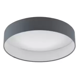 Flush Ceiling Light Colour White Shade Anthracite Fabric Bulb LED 18W Included