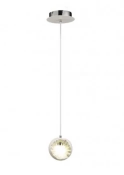 Ceramic Round Sculpture Ceiling Pendant 1 x 3W LED Chrome, White