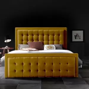 Swain Bed Double Plush Velvet Mustard