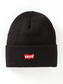 Levis Batwing Embroidered Beanie Hat - Black