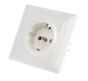 Siemens White 1 Gang Plug Socket, 16A, Type F - German Schuko