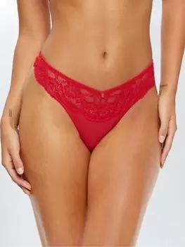 Ann Summers Knickers Sexy Lace Planet Thong, Bright Red, Size 8, Women