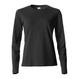 Clique Womens/Ladies Basic Long-Sleeved T-Shirt (XL) (Black)