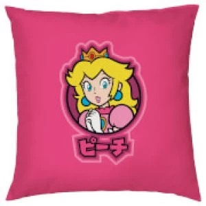 Nintendo Peach Kanji Cushion Cover - Smooth Linen