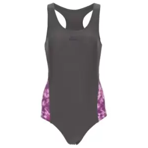 Slazenger Splice Racer Back Swimsuit Womens - Grey