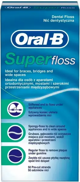 Oral B Superfloss For Braces Dental Floss 50Pcs