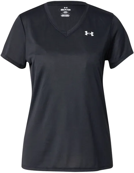 Under Armour Womens Tech SSV Short Sleeve V Neck T Shirt S- Bust 33.5- 35.5' Black 1384229-001-S