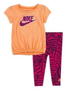 Nike Younger Girls 2 Piece Tunic Top and Leggings Set - Purple, Purple, Size 18 Months