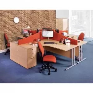 Wave desktop fabric screen 1600mm x 400mm200mm - blue