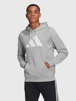 Adidas Fleece Hoodie - Medium Grey Heather