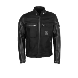 Helstons Winston Canvas Cotton Leather Black Jacket M