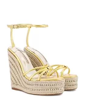 Sophia Webster Womens Alina Crystal Metallic Espadrille Wedge Sandals