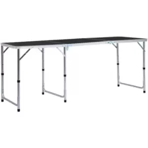 Foldable Camping Table Grey Aluminium 180x60cm Vidaxl Grey