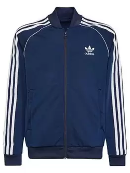 Boys, adidas Originals Junior Superstar Adicolor Track Top - Dark Blue, Dark Blue, Size 7-8 Years