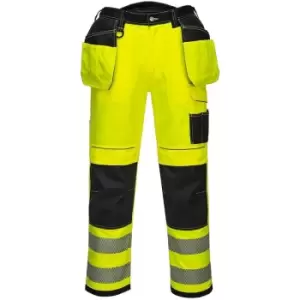 Portwest Mens PW3 Hi-Vis Trousers (30R) (Yellow/Black) - Yellow/Black